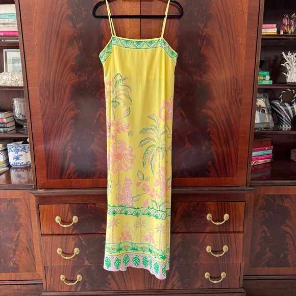 Lilly Pulitzer Jesslyn Silk Maxi Slip Dress Tropical Oasis - Picture 6 of 10